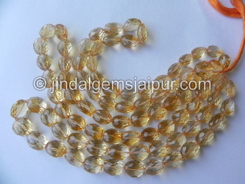Citrine Concave Cut Nuggets Shape Beads